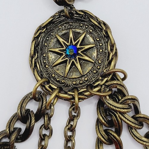 Steampunk Style Bronze Tone Pendant with Multiple Charms Chains Necklace - Picture 4 of 24