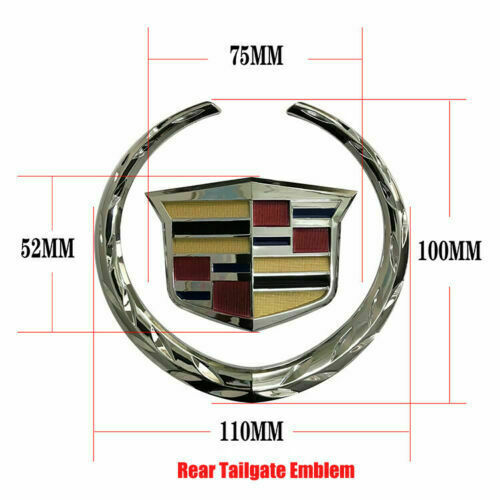 NUEVO Para Cadillac TRASERO 4" Emblema Capucha Insignia Plata Símbolo Adorno 1 PIEZA - Imagen 2 de 9