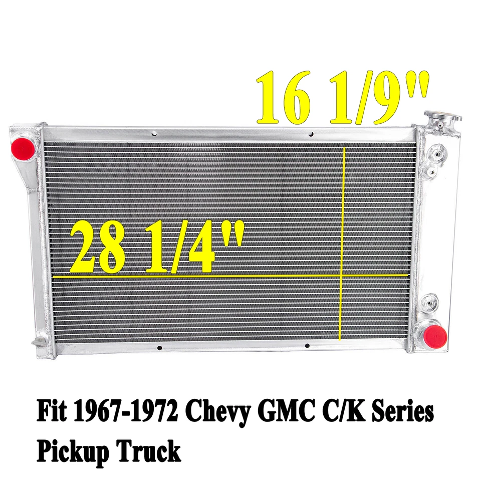 Fit 1967-1972 Chevy GMC C/K Series Pickup Truck 3 Row Aluminum Cooling Radiator Foto 3 de 4