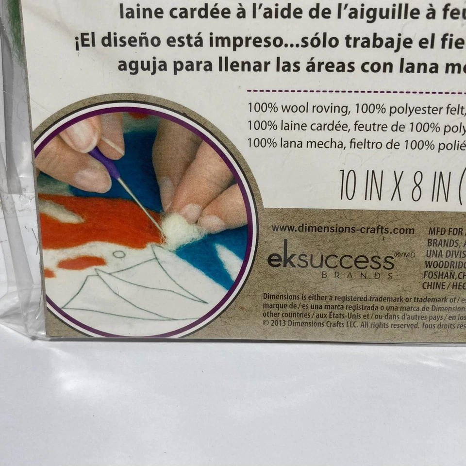 Dimensions Needle Felting Craft Felt Kit Koi Fish 10" x 8" Printed Design Piece - Image 4 of 4