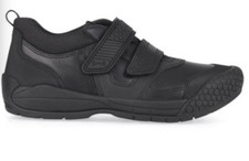 Start-Rite Strike Black leather boys rip-tape school shoes; RRP �55; Size S7 E