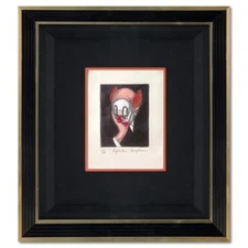 George Crionas "Reflection" Framed Unique Variation Hand Colored Etching 29/100