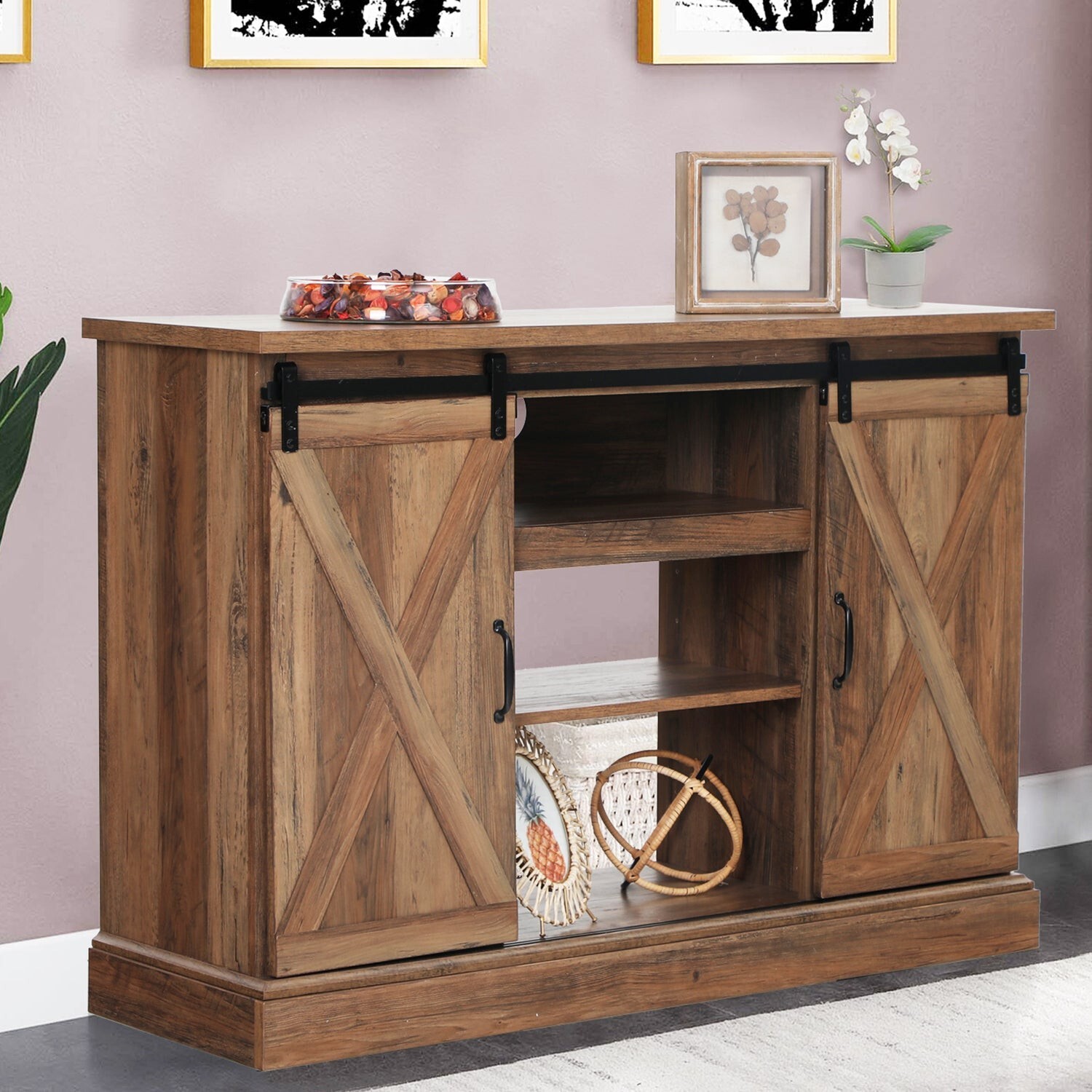 TV Stand for 55'' Console Table Display Cabinet Storage Livingroom Entertainment