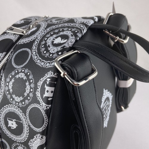 Disney Loungefly Alice In Wonderland Mini Backpack Bag Black White Looking Glass - Picture 7 of 12