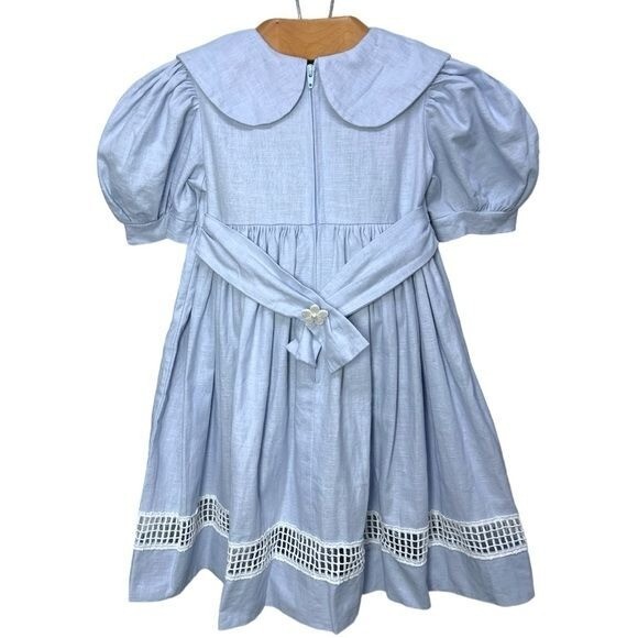 VTG 90’s Three Blind Mice Blue & White Short Sleeve Dress & Bloomers 24 months