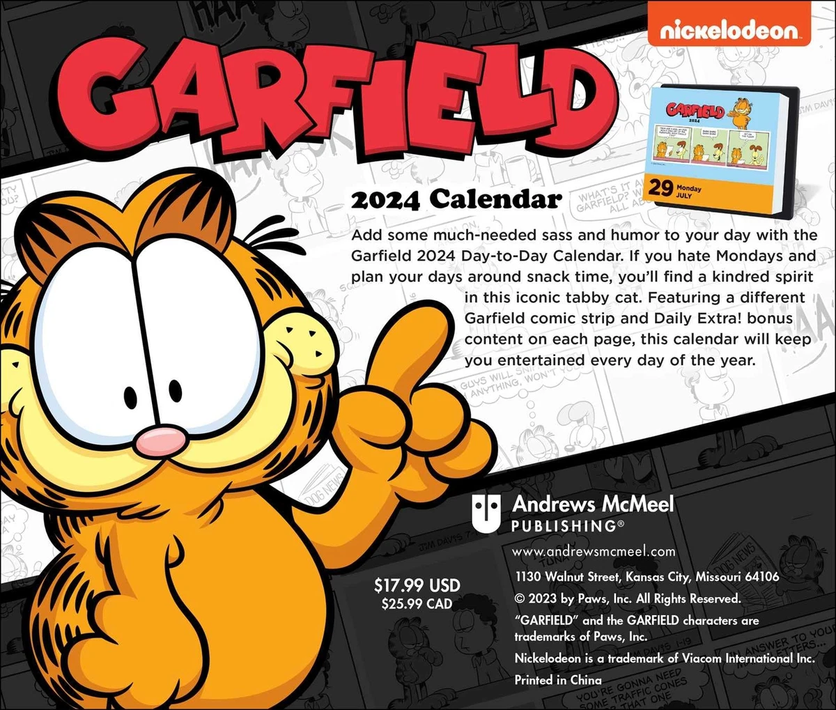 I Hate Mondays Garfield 2025 Calendar Brena Clareta