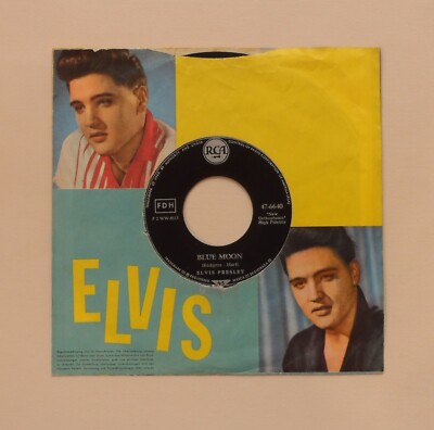 Elvis Presley Blue Moon / Just Because ~ rare 1961 German 7'' ~ S6 labels Germany