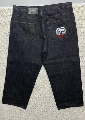 ecko unltd ブラックデニム バギー ワイド 極太 y2k HIPHOP ecko unltd ブラックデニム バギー ワイド 極太 y2k HIPHOP