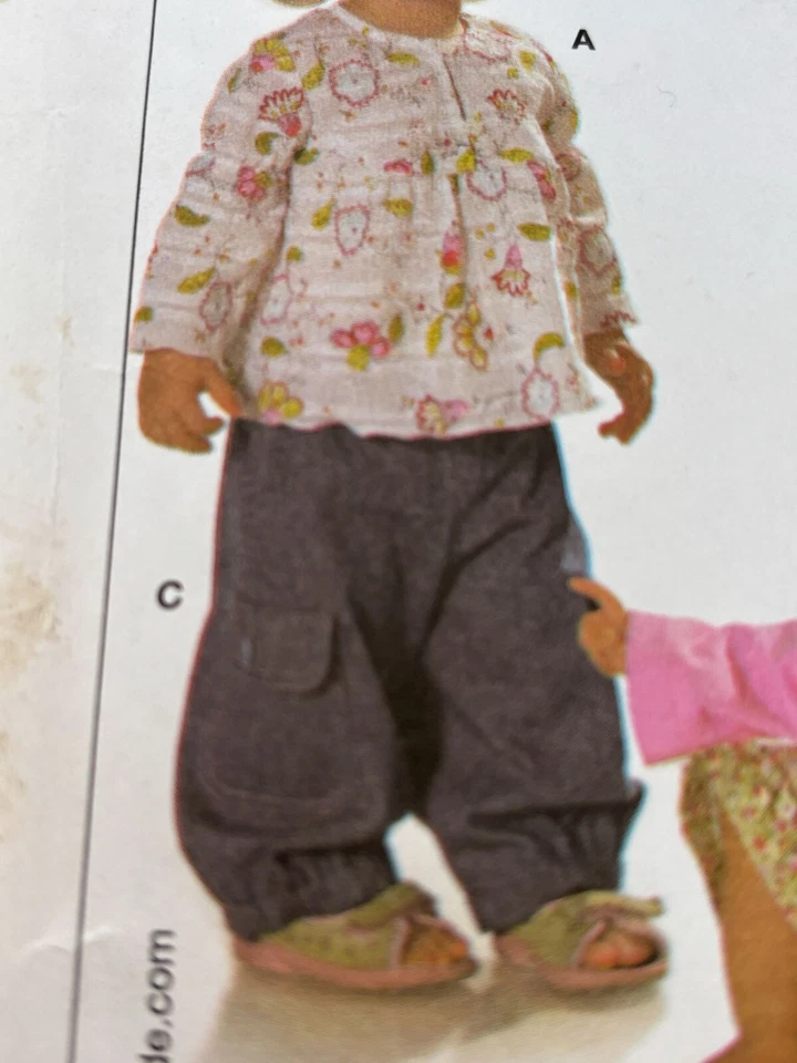 Burda Sewing Pattern 9645 Baby Toddler Girl Shirt Pants Outfit Easy 6M-3T Uncut - Image 2 of 4