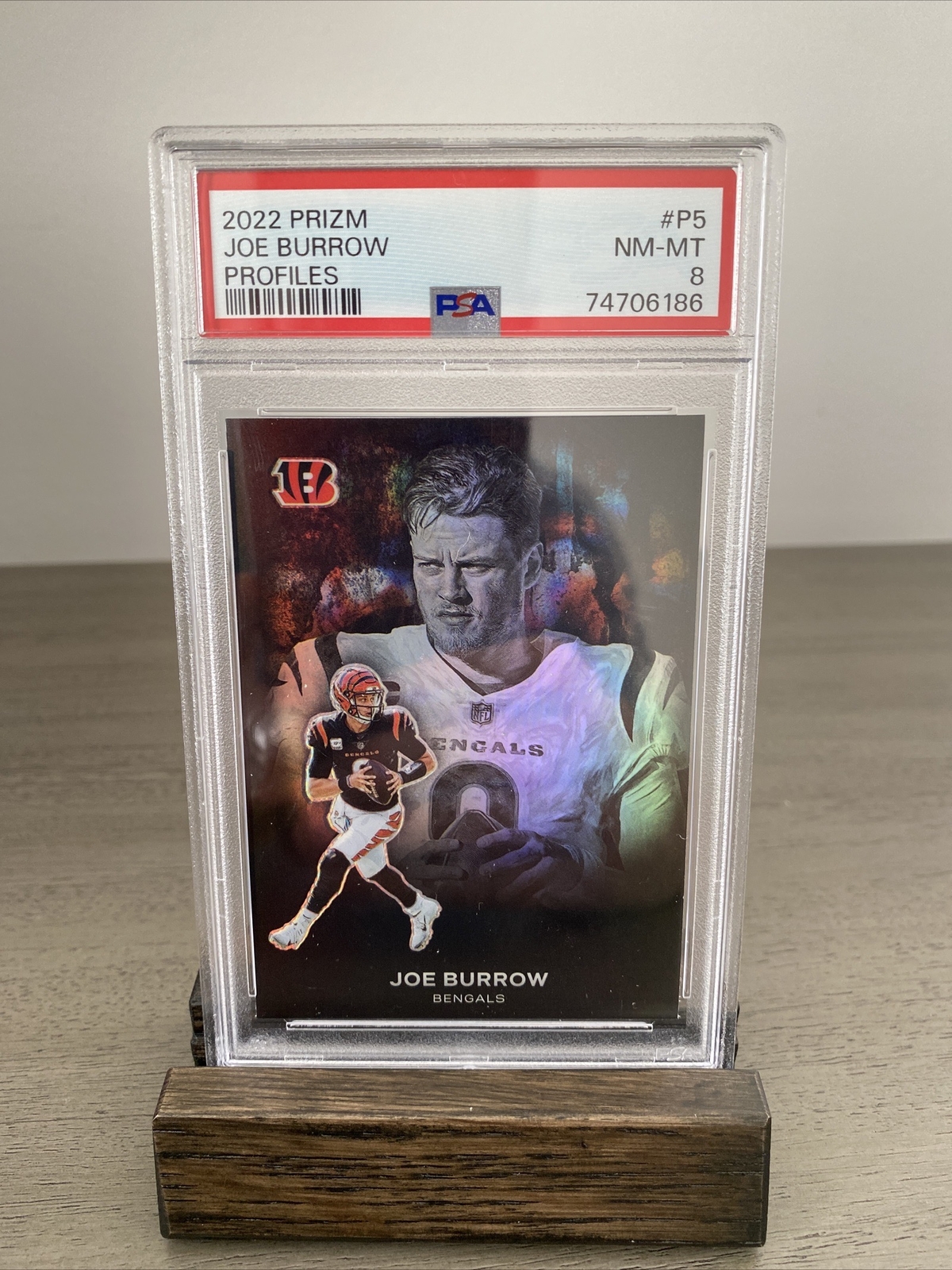 2022 Panini Prizm Joe Burrow #P-5 Profiles SSP Case Hit Bengals PSA 8 Pop 3