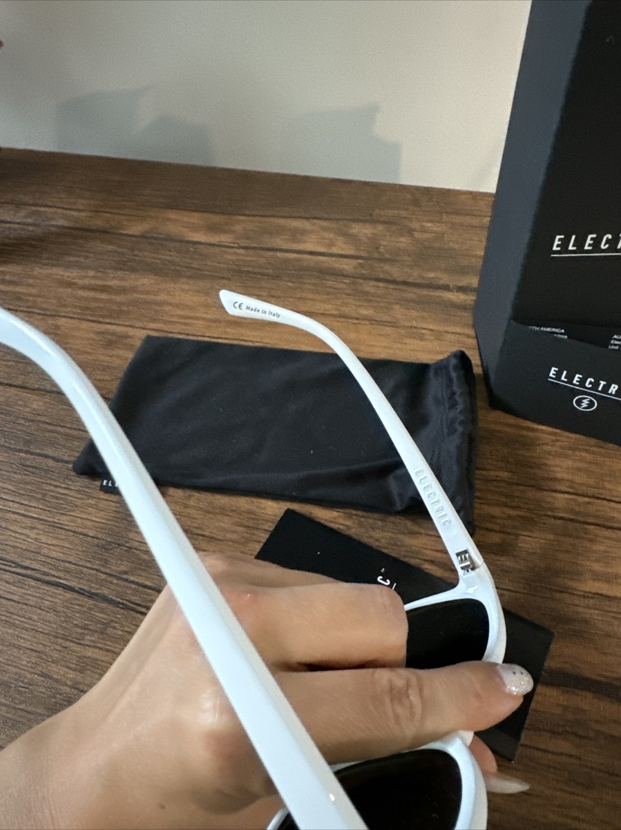 Electric RIP ROCK Sunglasses Gloss White - Melanin Grey Lenses