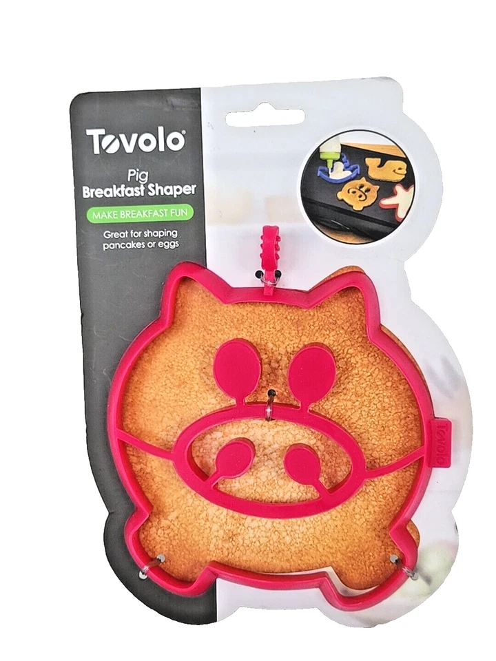 2 Moldeadores de Panqueques de Silicona Tovolo Cerdo Rosa/Ballena Fushcia Nuevo Foto 2 de 4