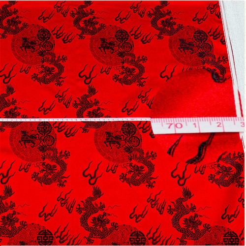 Chinese Brocade Fabric Dragon Design Costume DIY Silky Satin Retro 1M Cloth Soft - Picture 9 of 15