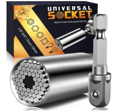 Super Universal Socket Tools Grip Set with Power Drill Adapter Gifts for Dad
