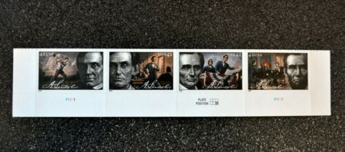 2009USA #4380-4383 42c Abraham Lincoln - Bottom Plate Strip of 4  Mint president - Picture 1 of 2
