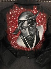 Tupac Guess Leather Jacket Medium