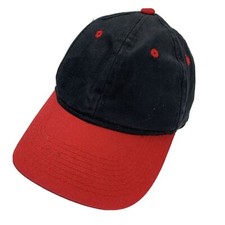 Blank Black Red Youth Ball Cap Hat Adjustable Baseball