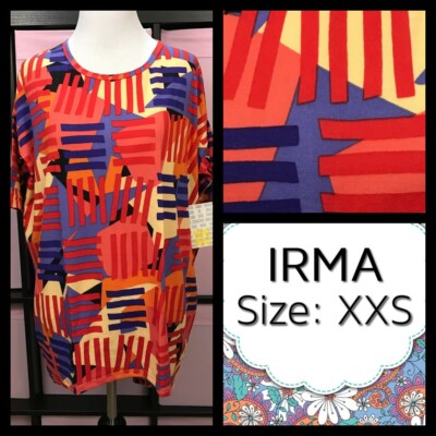 Blouse LuLaRoe Irma Rayée Bleue – Taille XXS (2XS) – Bon état Occasion