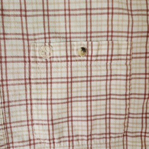 Timberland Weathergear Linen Shirt Mens Large Plaid Short Sleeve Cotton Y2K - Picture 2 of 15