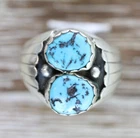 VINTAGE MEN'S INDIAN NATIVE AM STERLING SILVER 925 TURQUOISE RING STRONG 12