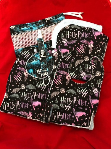 Made with Harry Potter licensed Fabric Baby Shower Gift Set 7pc bib burp clip - Picture 5 of 8