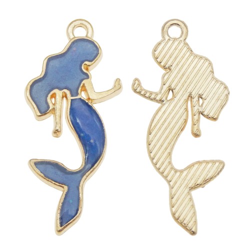 20pcs Assorted Enamel Alloy Fairy Tale Mermaid Pendant Charms DIY Accessories - Picture 9 of 22