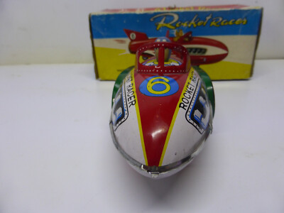 Rocket Racer tin Friction space toy Japan Modern Toys