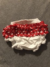 MUDPIE BABY 0-6 MONTHS BLOOMERS RED WHITE POLKA DOT RUFFLE