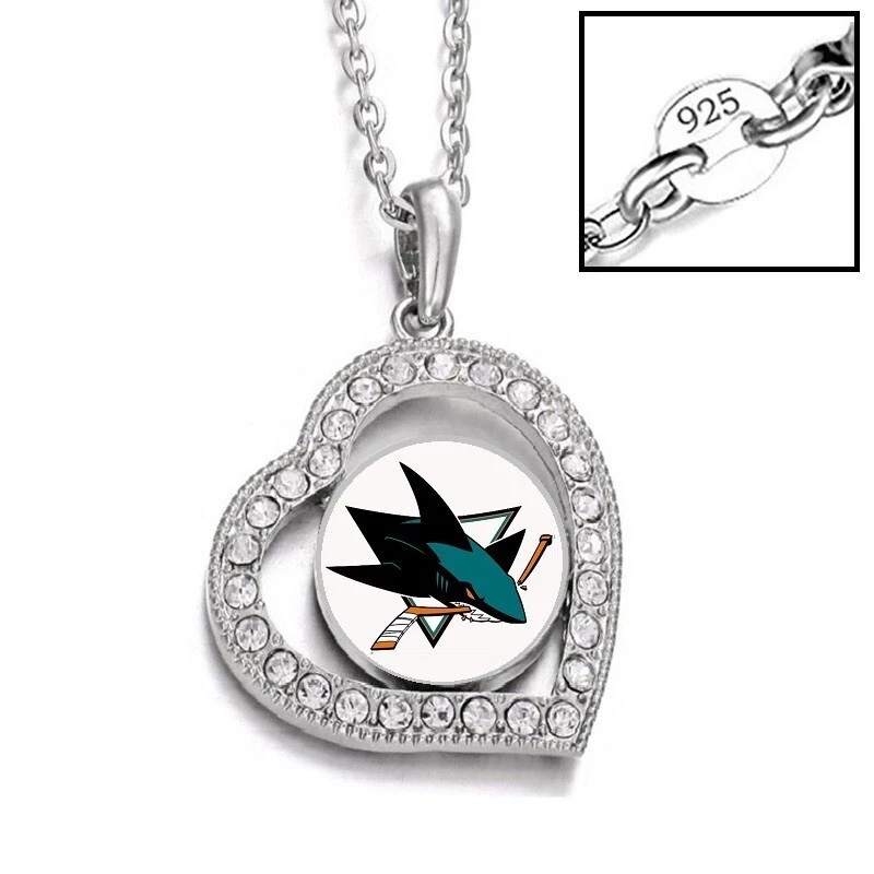 San Jose Sharks Womens Sterling Silver Necklace With Bracelet D3D19 - Image 2 of 4