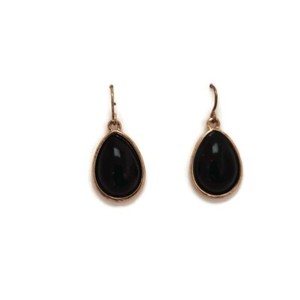 Vintage-Gold-Tone-Earrings-With-Large-Faux-Black-Stone-Teardrop-Drop-Dangle