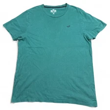 Hollister Must Have Tee Shirt Adult Size Large Green Crew Neck Essential