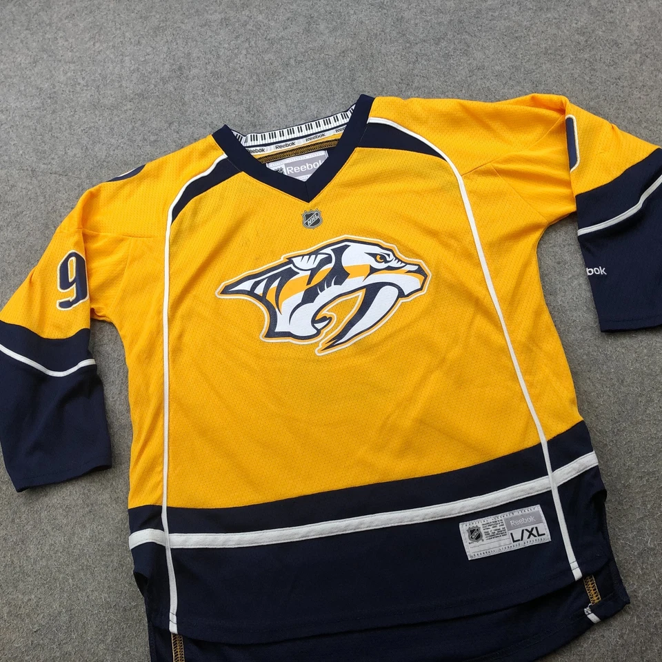 Camiseta deportiva de los Nashville Predators para niños XL amarilla Filip Forsberg Liga de hockey juvenil Foto 2 de 4