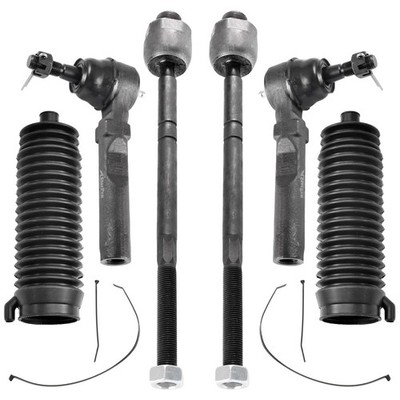 ASTARPRO 2WD 6pc Steering Kit Front Inner Outer Tie Rods + Boots Silverado Sierr
