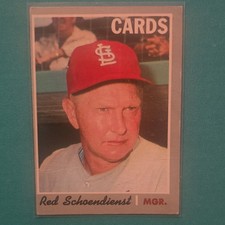 1970 TOPPS RED SCHOENDIENST ST. LOUIS CARDINALS #346 BASEBALL CARD