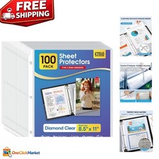 100 Pack of Polypropylene Sheet Protectors for 8.5 x 11 Documents