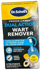 Dr Scholl's Dual Action Freeze Away Wart Remover, 8 ct – Twice as Effective as