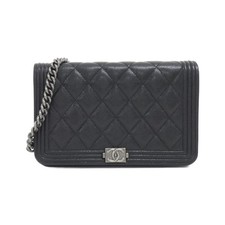 Chanel Boy Chanel Caviar Skin Chain Wallet