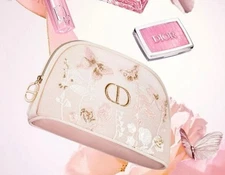 DIOR New Beauty Pouch Embroidered Butterflies and Dragonflies Limited Edition