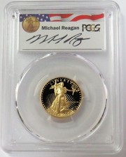 1988 P GOLD REAGAN SIGNED $10 PROOF AMERICAN EAGLE 1/4oz PCGS PR 69 DCAM 5800.00 per troy oz