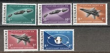 SURINAME 391-5  ** MNH – Navigation aérienne et spatiale 1964