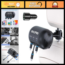 3-in-1 Retractable Backseat Car Charger Station, 36W Fast Charging for All Phone