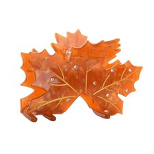 Maple Leaf Hair Clips,Cute Acetate Clip,Leaf 1 Count (Pack of 1), Brown 
