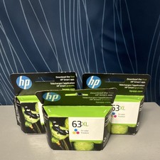 HP 63XL Tri-Color Genuine/Original Inkjet Ink Cartridge, Compatible For HP