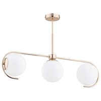 Deckenlampe 3-Flammig Weiß Gold Glas E14 L:72 Cm Deckenleuchte Schlafzimmer