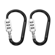 4.3 Inch Length Combination Locks, 2PCS 3 Dial Digit Combo D-Ring Locking, Black