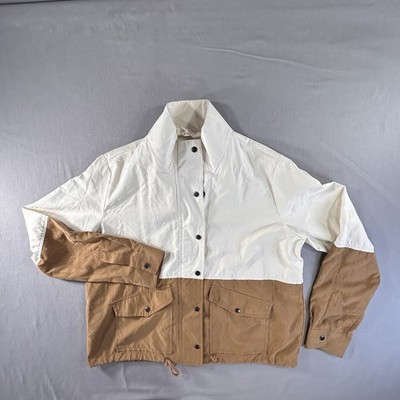 Sweet Wanderer Two Tone Lightweight Tan and Cream Jacket Women s S Sheldon