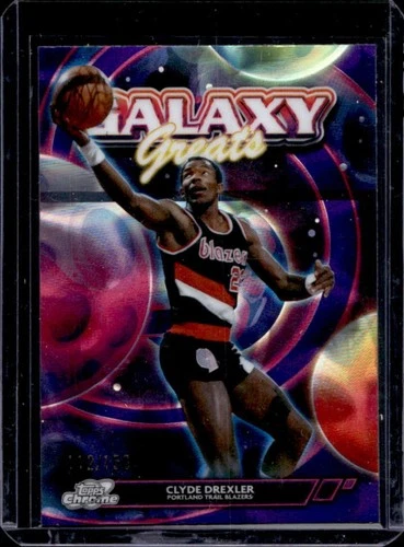 2025-26 Topps Cosmic Chrome Clyde Drexler Galaxy Greats Purple Refractor #/150