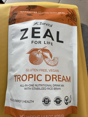 Zurvita Zeal for Life 30-Day Wellness Gluten Free Vengan Tropic Dream New ****