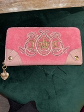Juicy Couture Wallet Pink Terry Cloth Handbag Cardholder Logo Clutch Wallet