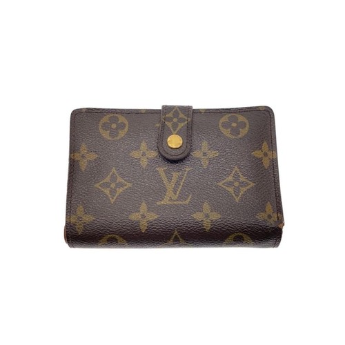 Louis Vuitton Bifold Wallet Leather Monogram Brown Ladies From Japan